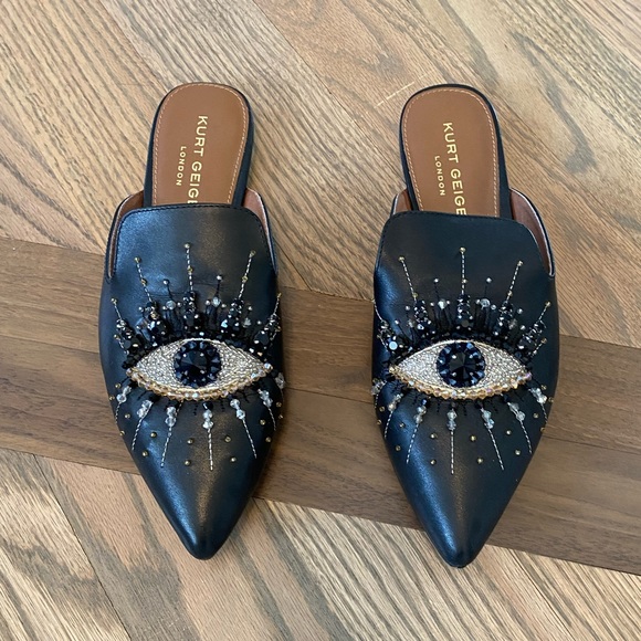 Kurt Geiger Shoes Kurt Geiger Black Evil Eye Mules Size 39 Poshmark